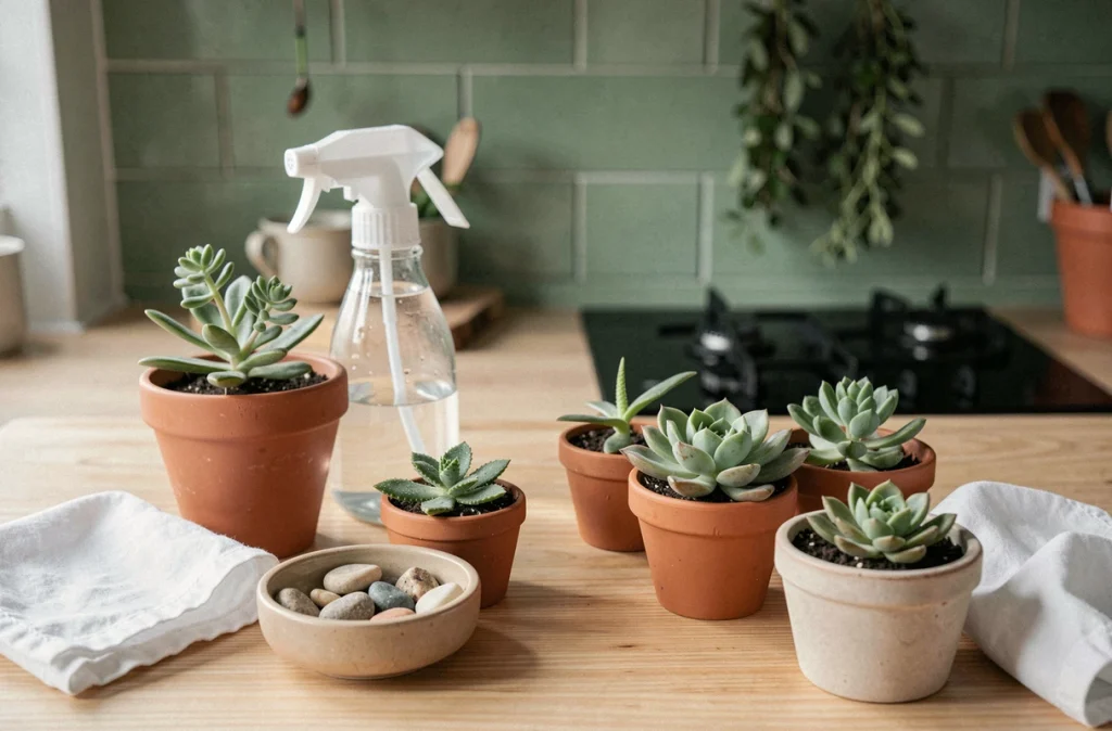 Accessoires pour entretenir les plantes d'intérieur pendant les fortes chaleurs estivales